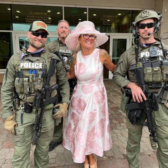 August Hats Big Flower Organza Wide brim Hat - Picture 4 of 7